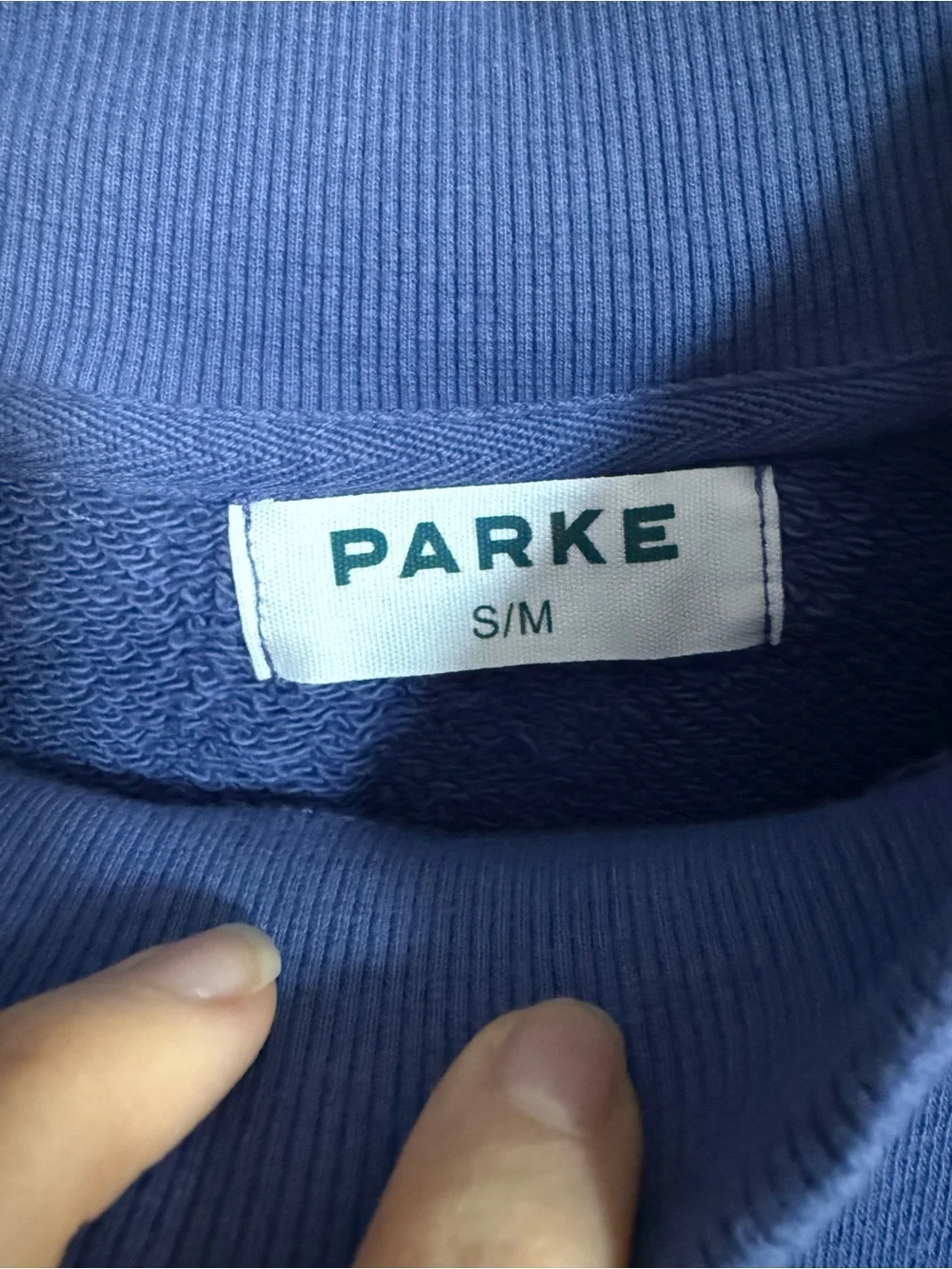 NIB PARKE Heritage Drift White Varsity Mockneck Size S/M - Picture 4 of 7